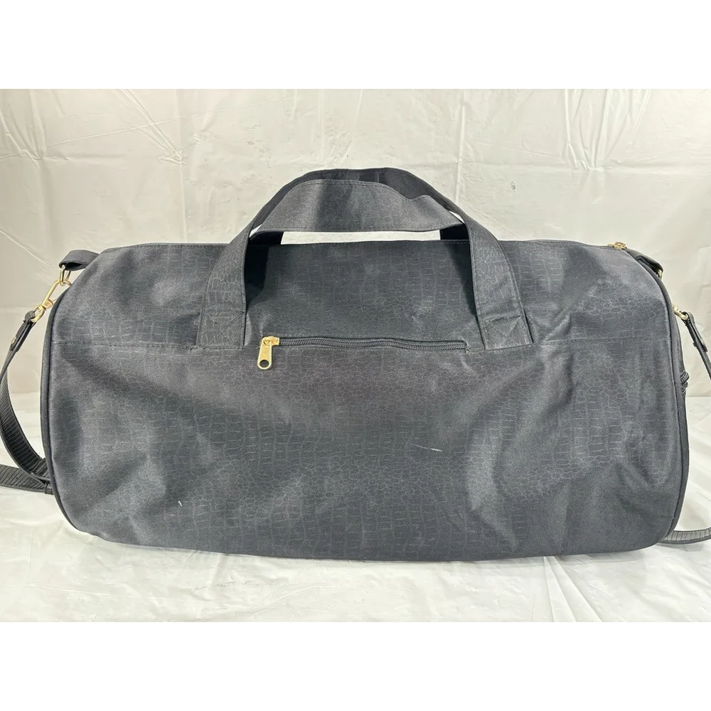 Carlos Falchi Sport Black travel tote Duffle Bag overnight weekender
